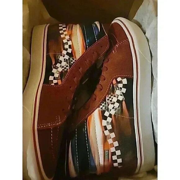 Vans Other - Vans Comfycush SK8 HI Fire Brick Canvas Skateboard Shoes Sz M 10.5 W 12 NIB